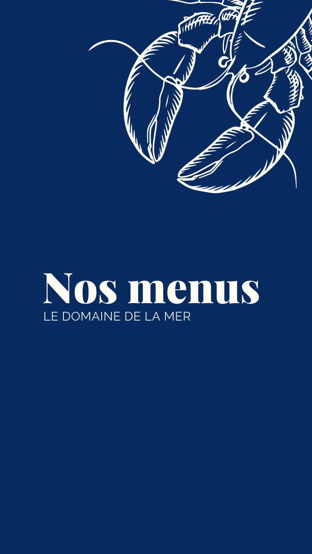 Domaine de la mer menu